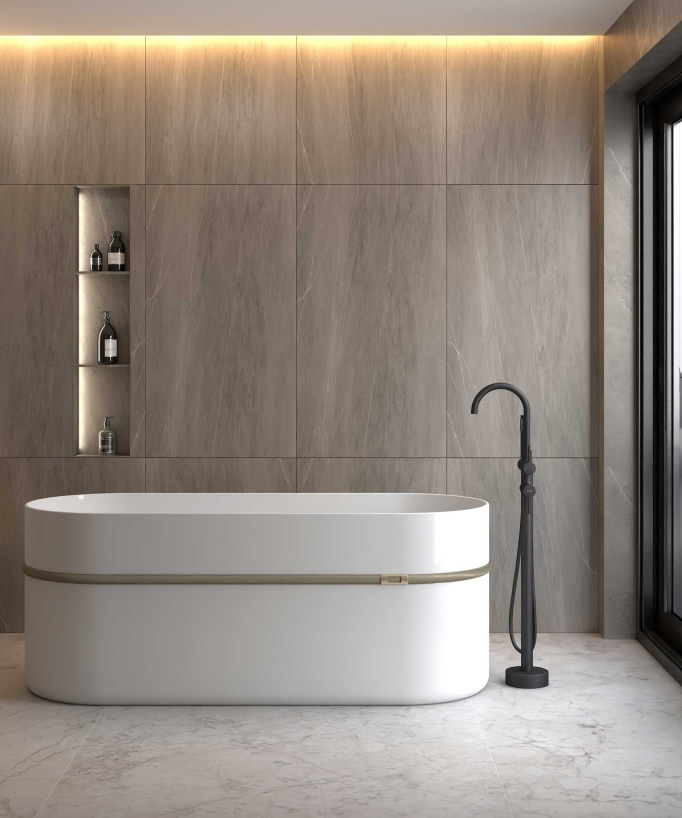 Robinet mitigeur bain-douche sur pied Noir - Corbeau