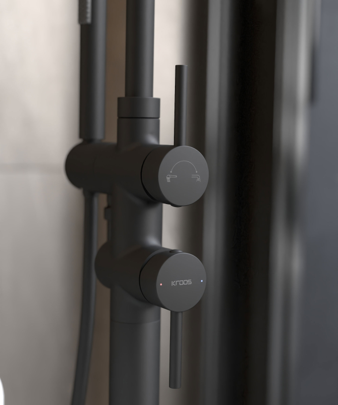 Robinet mitigeur bain-douche sur pied Noir - Corbeau