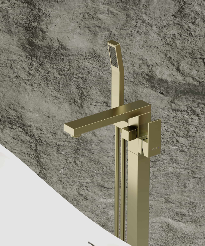 Mitigeur bain-douche monocolonne Doré brossé - Sirius