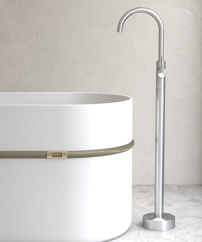 Robinet mitigeur bain monocolonne Nickel brossé - Corbeau