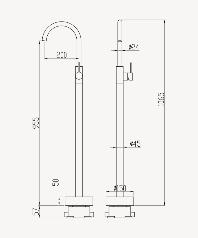 Robinet mitigeur bain monocolonne Nickel brossé - Corbeau