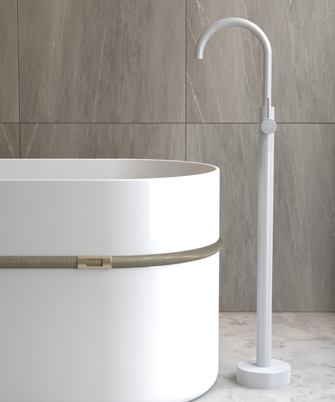 Robinet mitigeur bain monocolonne Blanc - Corbeau