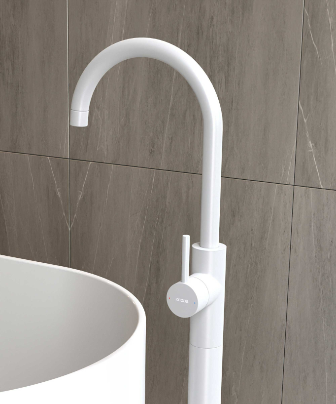 Robinet mitigeur bain monocolonne Blanc - Corbeau