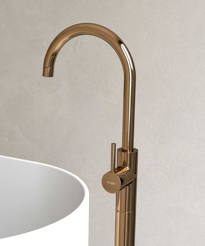 Robinet mitigeur bain monocolonne Or rose - Corbeau