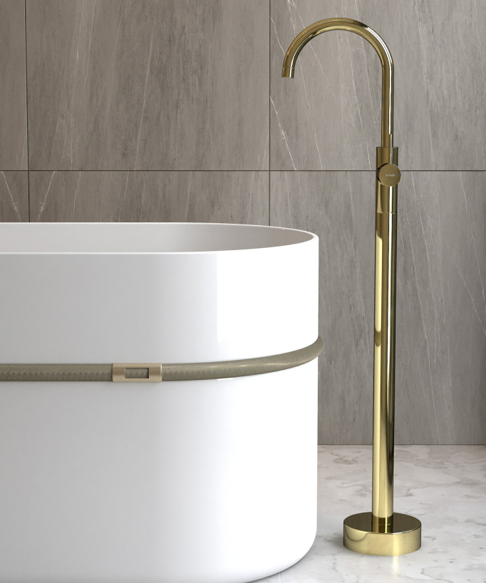 Robinet mitigeur bain monocolonne Doré - Corbeau