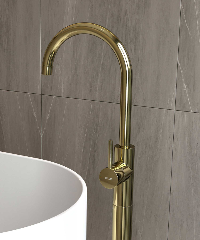 Robinet mitigeur bain monocolonne Doré - Corbeau