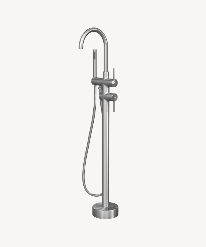Robinet mitigeur bain-douche sur pied Nickel brossé - Corbeau