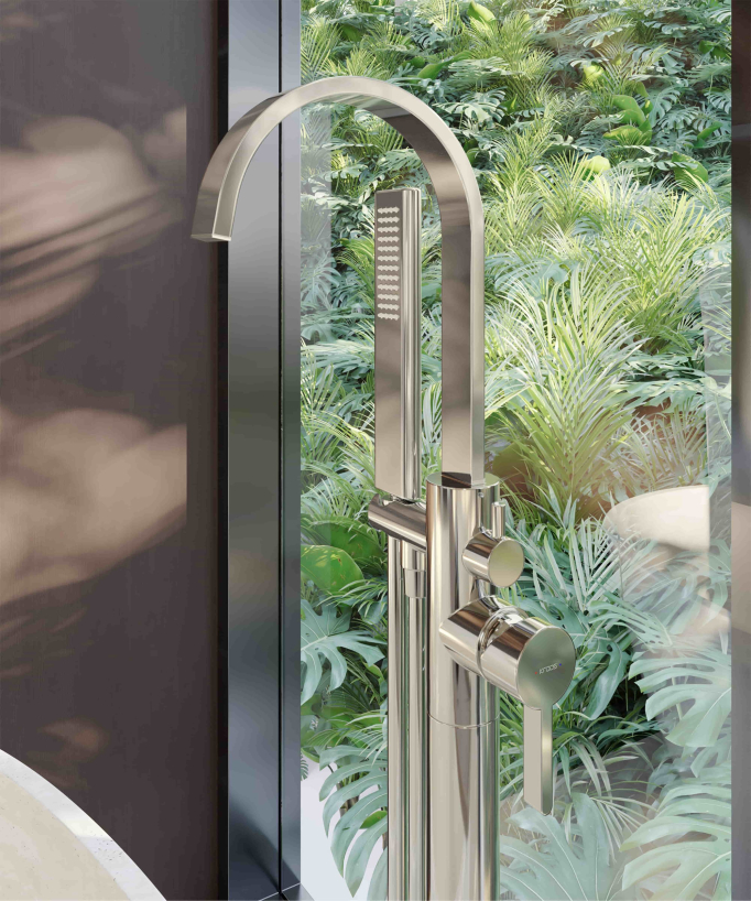 Robinet mitigeur de bain & douche au sol - Fiumina