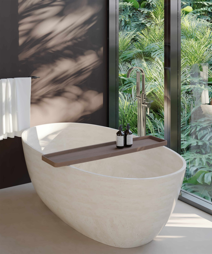 Robinet mitigeur de bain & douche au sol Champagne - Fiumina