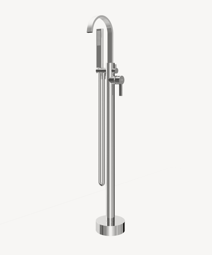 Robinet mitigeur de bain & douche au sol Chromé - Fiumina
