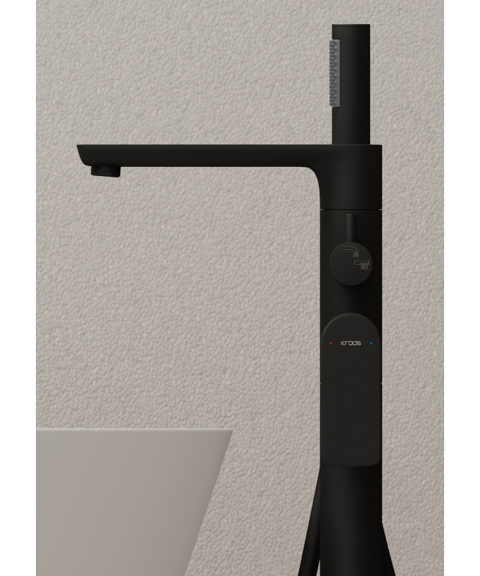 Robinet de baignoire sur pied Noir - Nunki