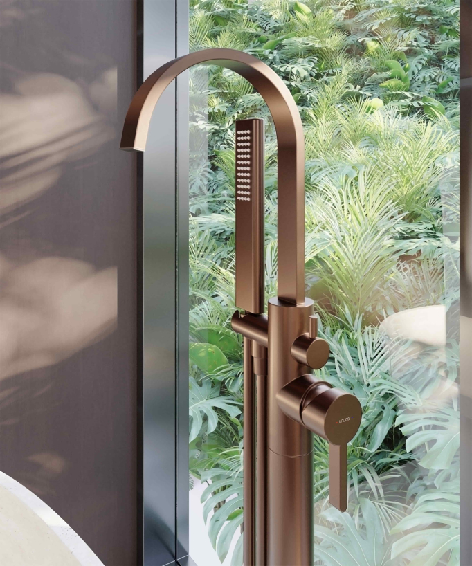 Robinet mitigeur de bain & douche au sol - Fiumina