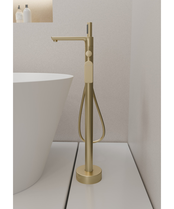 Robinet de baignoire sur pied Doré brossé - Nunki