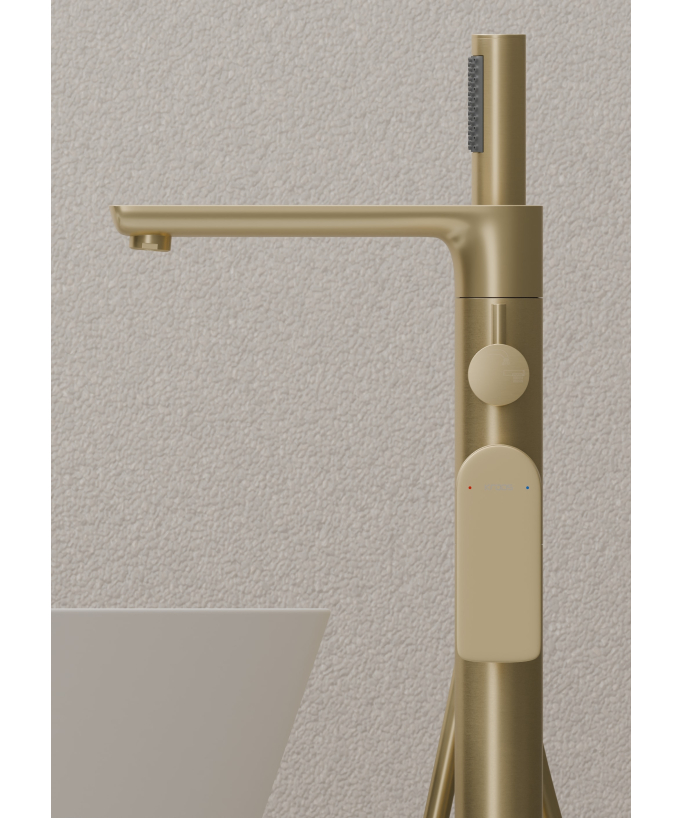 Robinet de baignoire sur pied Doré brossé - Nunki