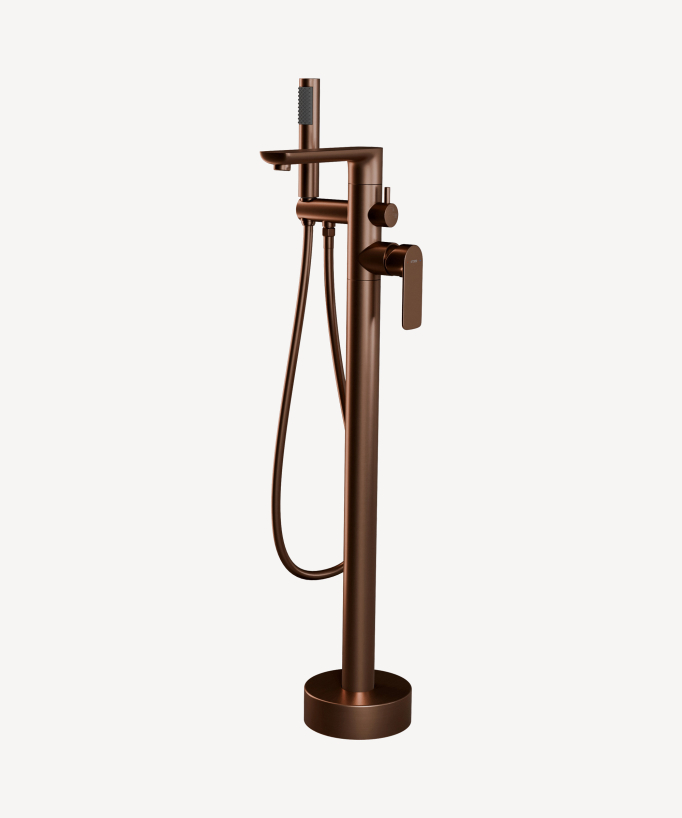 Robinet de baignoire sur pied Or rose brossé - Nunki