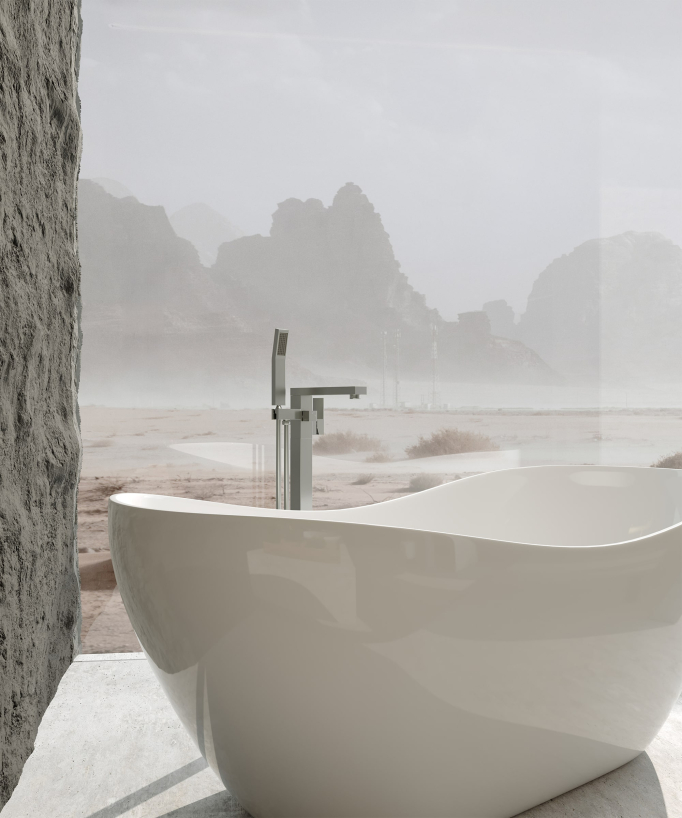 Mitigeur bain-douche monocolonne Nickel brossé - Sirius