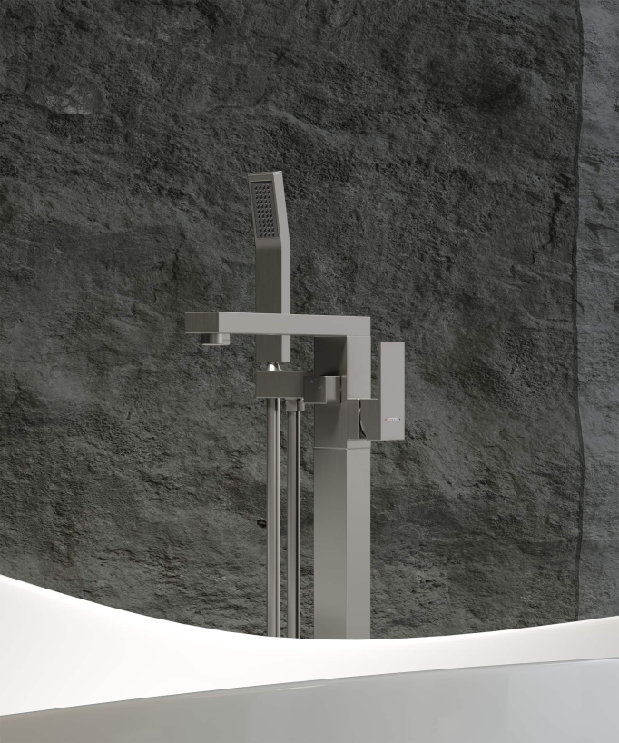 Mitigeur bain-douche monocolonne Nickel brossé - Sirius