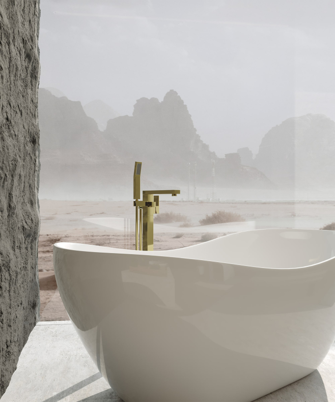 Mitigeur bain-douche monocolonne Doré - Sirius