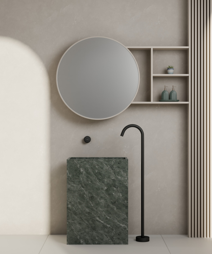 Mitigeur de lavabo monocolonne sans réglage de débit Noir - Leros