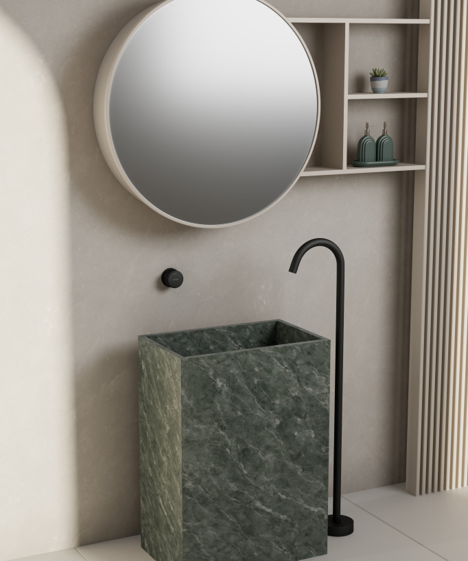 Mitigeur de lavabo monocolonne sans réglage de débit Noir - Leros
