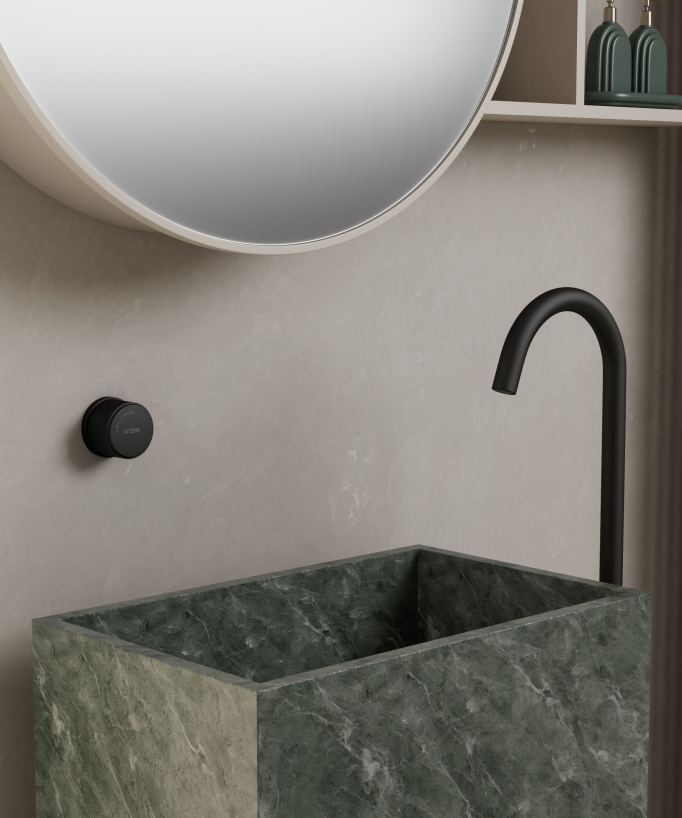 Mitigeur de lavabo monocolonne sans réglage de débit Noir - Leros