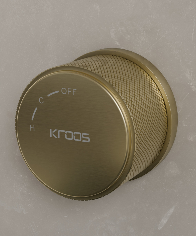 Mitigeur de lavabo monocolonne sans réglage de débit Doré brossé - Leros