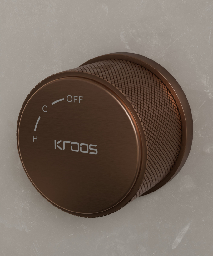 Mitigeur de lavabo monocolonne sans réglage de débit Or rose brossé - Leros