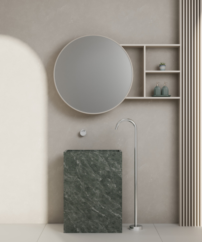Mitigeur de lavabo monocolonne sans réglage de débit Chromé - Leros
