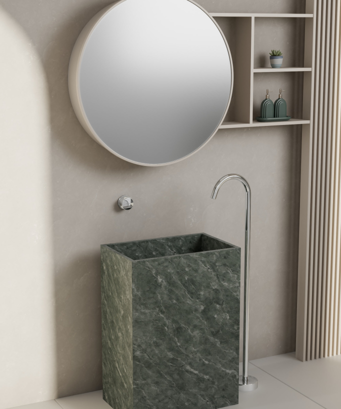 Mitigeur de lavabo monocolonne sans réglage de débit Chromé - Leros