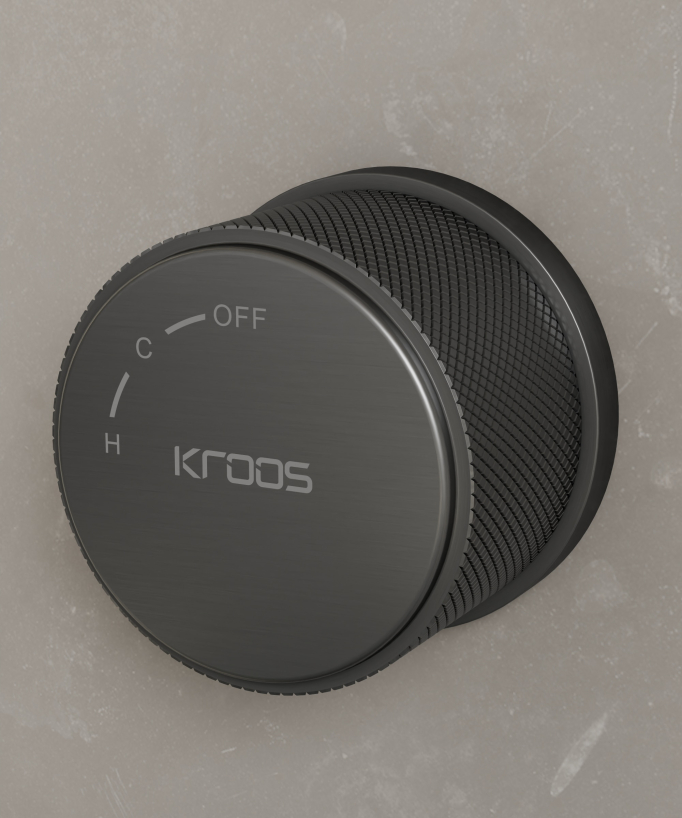 Mitigeur de lavabo monocolonne sans réglage de débit Gun métal - Leros
