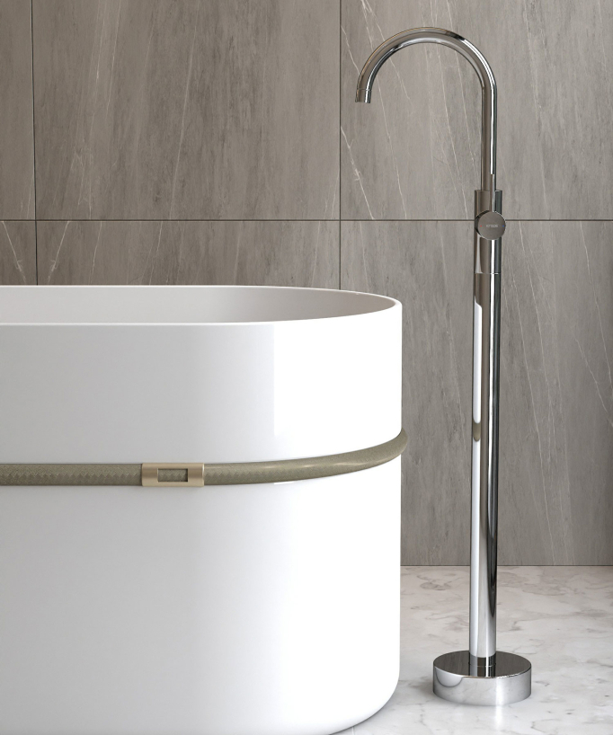 Robinet mitigeur bain monocolonne Chromé - Corbeau