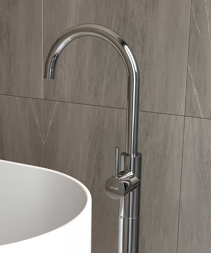 Robinet mitigeur bain monocolonne Chromé - Corbeau