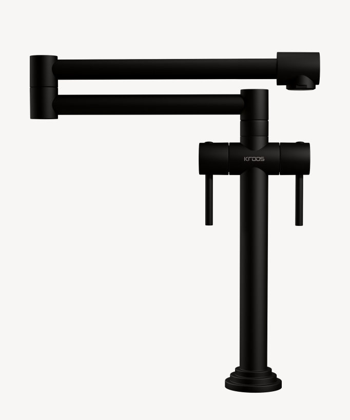 Robinet mélangeur de cuisine style rétro - Noir