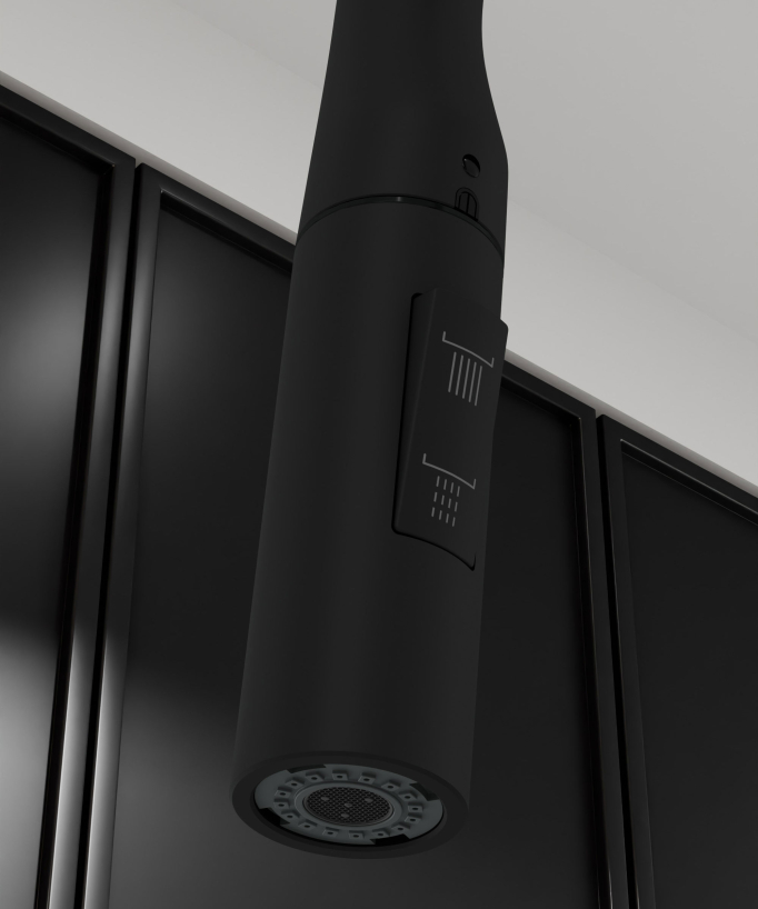 Robinet mitigeur de cuisine contemporain - Noir