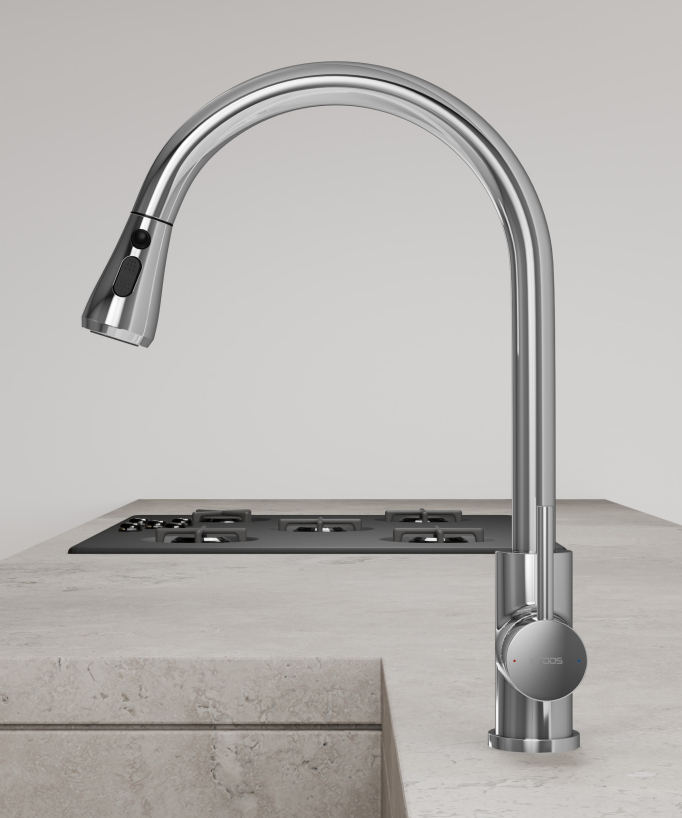 Robinet mitigeur de cuisine & douchette extractible - chromé