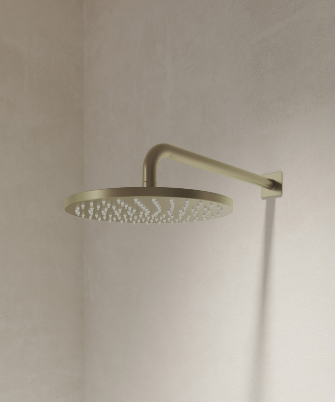 Pack mitigeur de douche thermostatique encastré Doré brossé - Fiumina