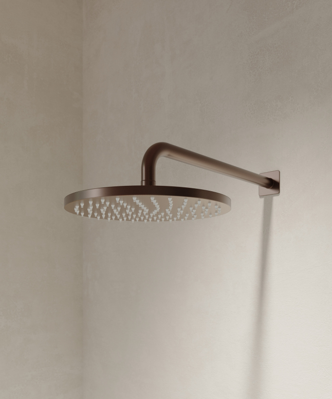 Pack mitigeur de douche thermostatique encastré Or rose brossé - Fiumina