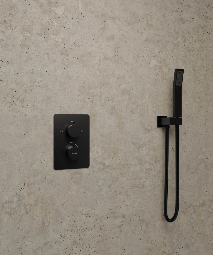 Colonne de douche thermostatique encastrée Noir - Sirius