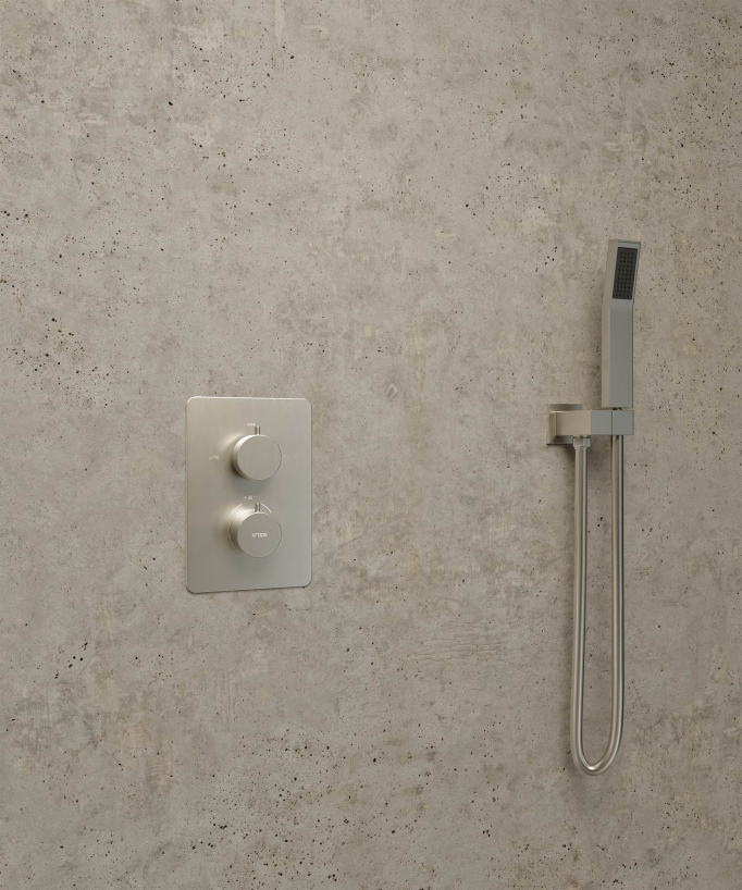Colonne de douche thermostatique encastrée Nickel brossé - Sirius