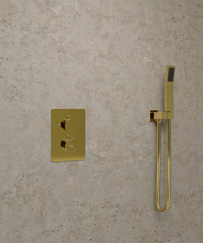 Colonne de douche thermostatique encastrée Doré - Sirius