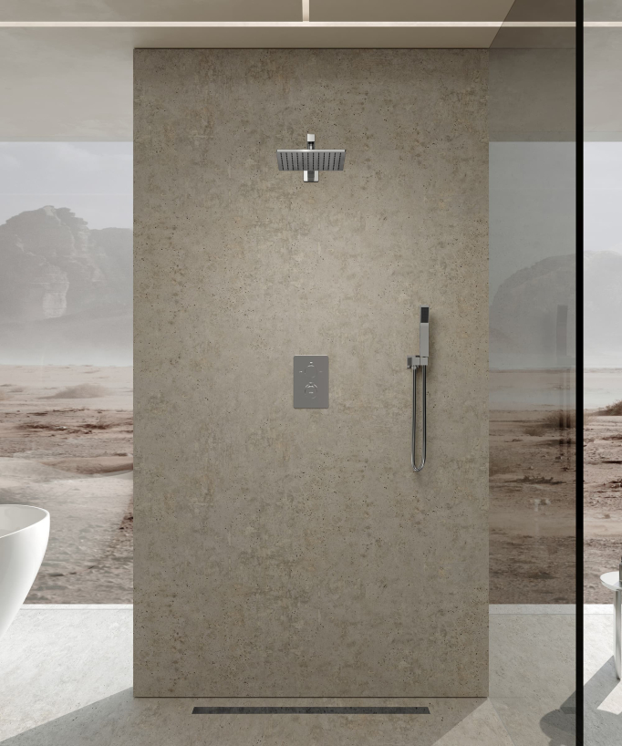 Colonne de douche thermostatique encastrée Chromé - Sirius
