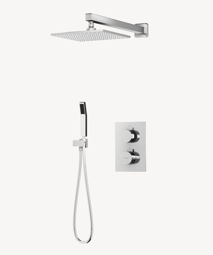 Colonne de douche thermostatique encastrée Chromé - Sirius