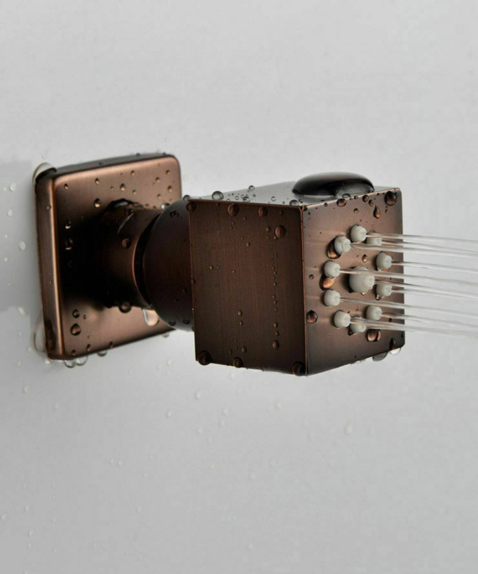 Colonne de douche encastrée thermostatique multifonction cuivré Celaya
