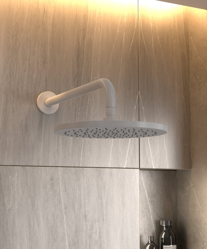 Kit douche encastrable moderne jet de pluie Blanc - Corbeau