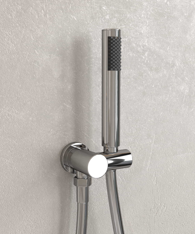 Kit douche encastrable moderne jet de pluie Chromé - Corbeau