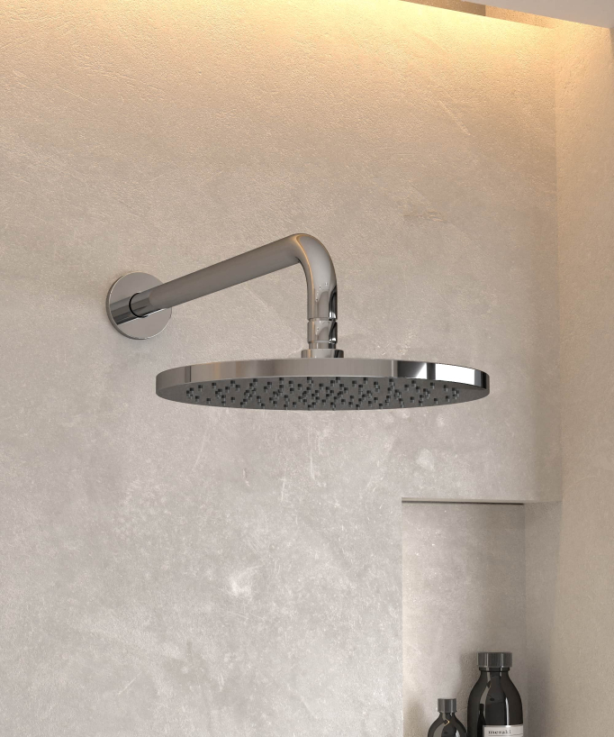 Kit douche encastrable moderne jet de pluie Chromé - Corbeau