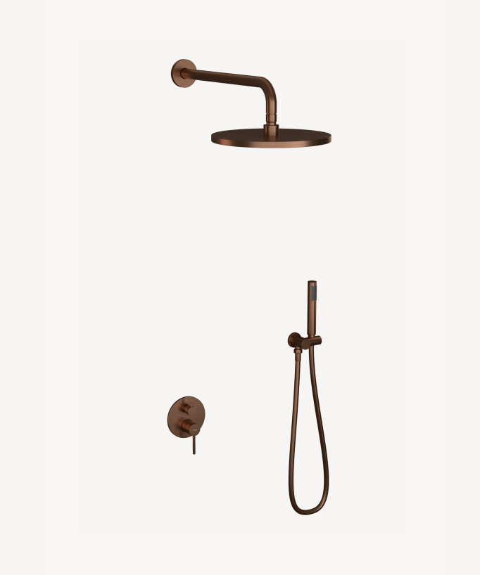Kit douche encastrable moderne jet de pluie - Corbeau