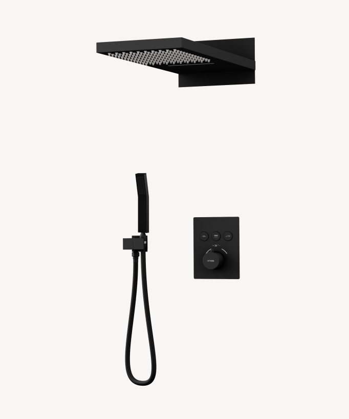 Colonne de douche thermostatique encastrable 3 fonctions : douchette, jet de pluie, cascade - Sirius