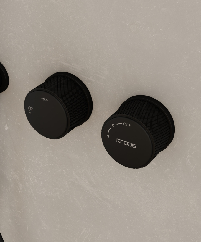 Pack douche encastré Noir sans réglage de débit - Leros