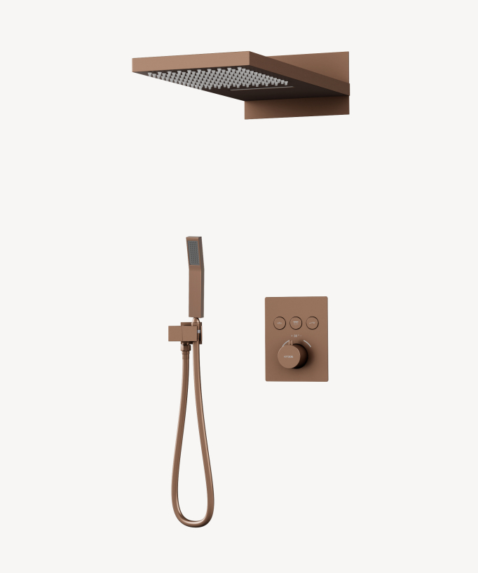 Colonne de douche thermostatique encastrable 3 fonctions : douchette, jet de pluie, cascade - Sirius